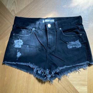 Express high rise distress cutoff shorts denim festival